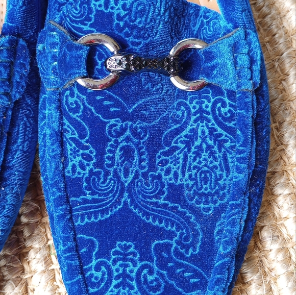 ROYAL SHOES Men's Blue Suede Loafers - Picture 3 of 14
